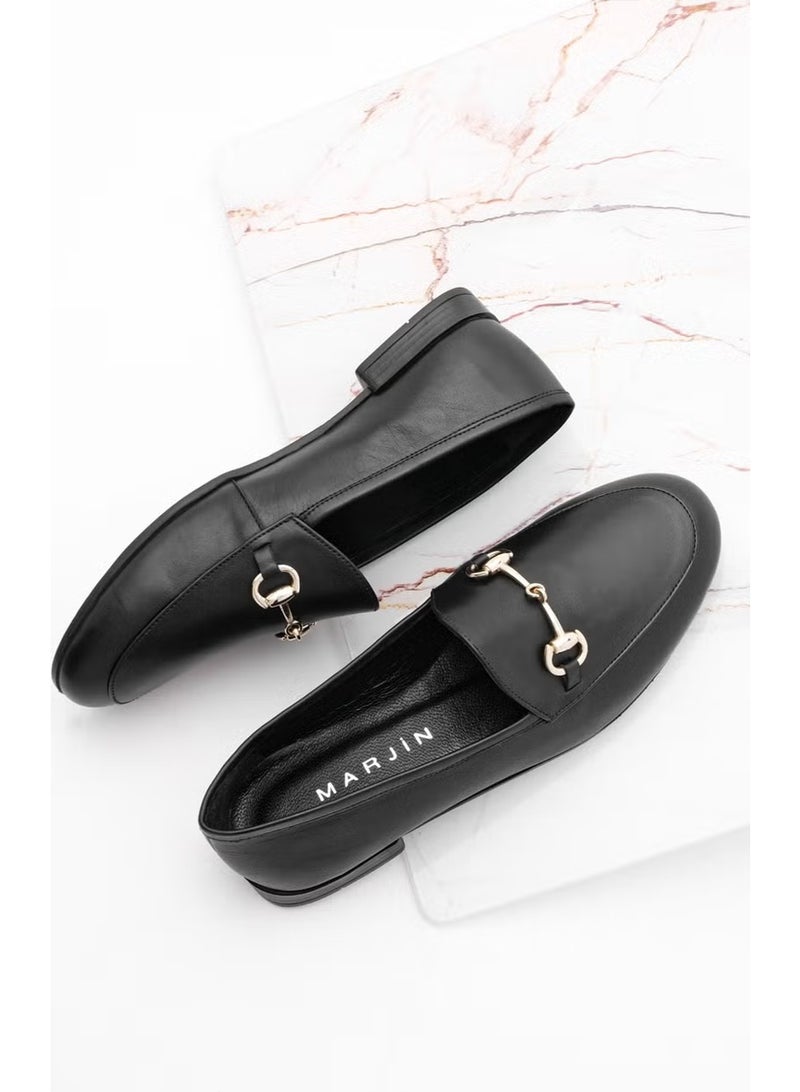 MARJIN Margin Women's Genuine Leather Chain Loafer Casual Shoes Tanle - Image 3